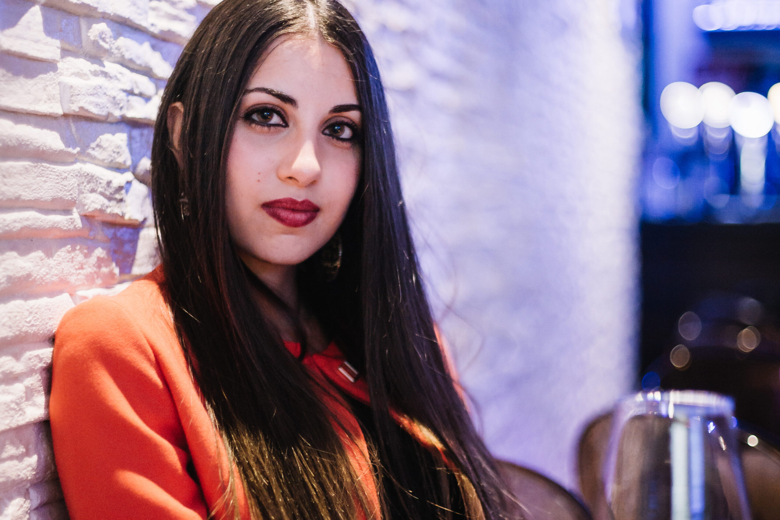 Services attractive woman restaurant